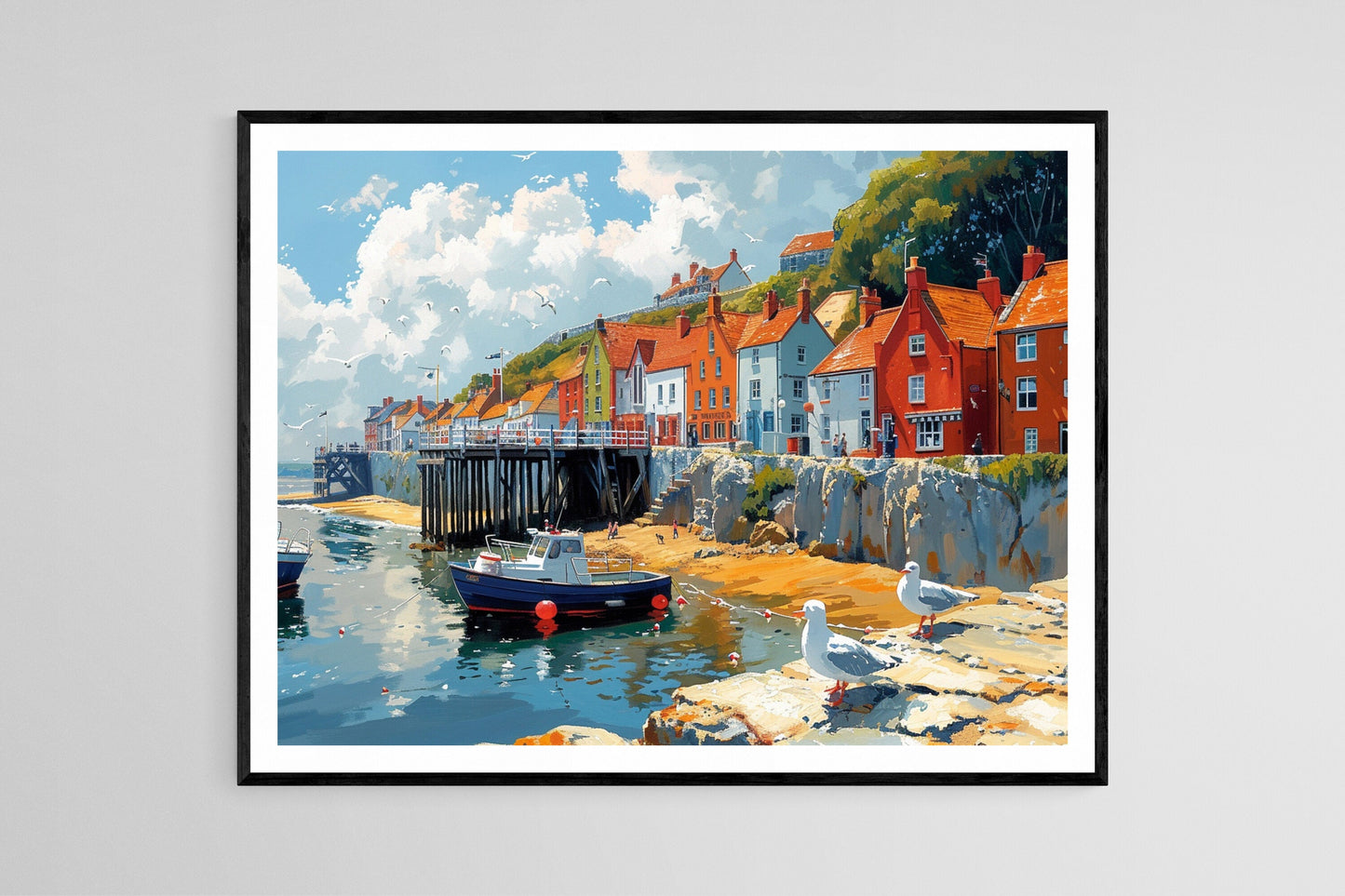 Affiche Côtier Vibrant – Poster Peinture Historique du Pier de Hastings