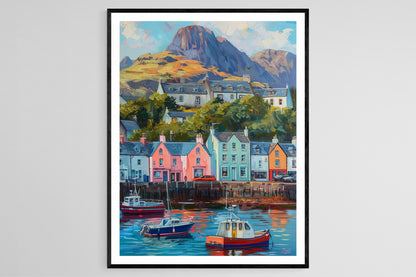 Affiche Portree Charme – Poster Scène Côtière Isle of Skye
