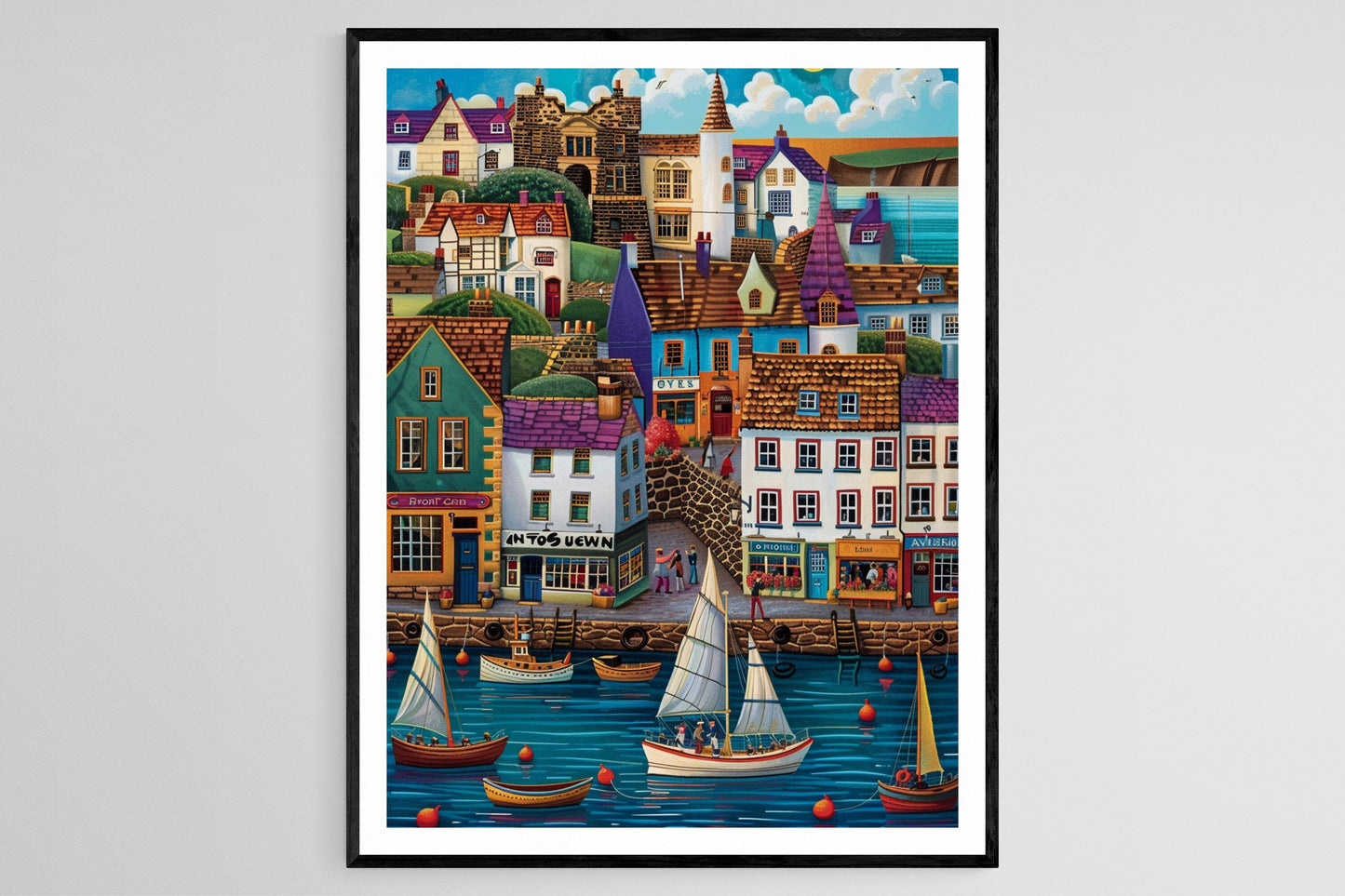 Affiche Anstruther Harbor – Poster Peinture du Village de Pêche Historique