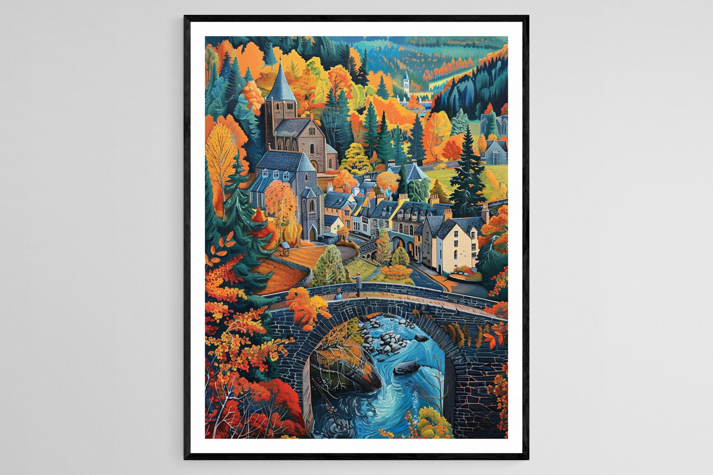 Affiche Cathédrale de Dunkeld – Poster Art de la rivière Tay