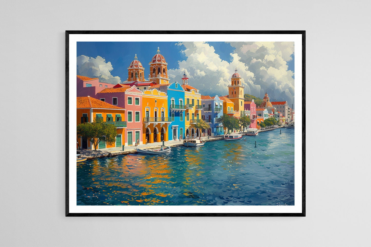 Affiche Oranjestad Aruba – Peinture Colorée des Caraïbes pour votre Salon