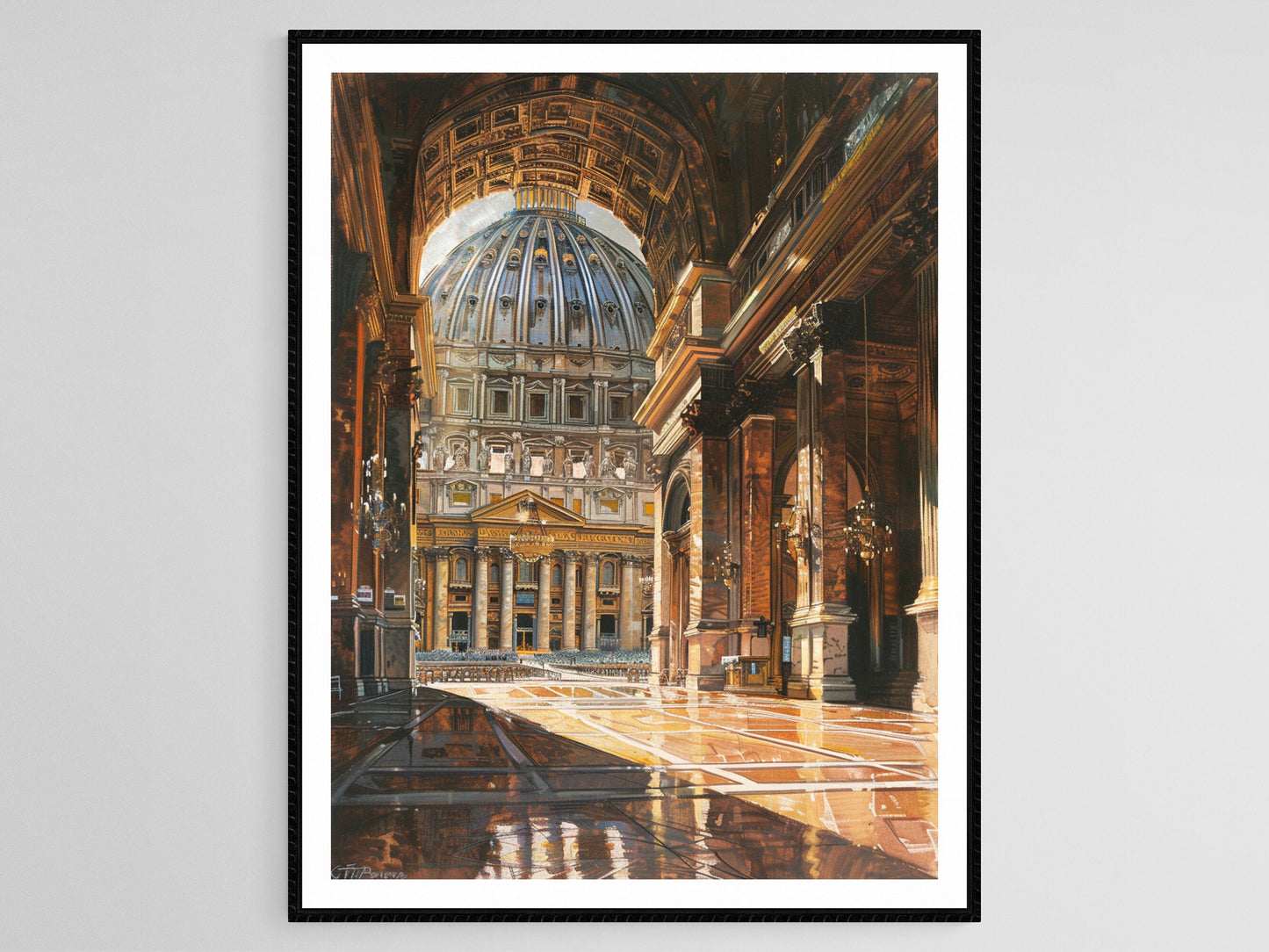 Affiche Intérieur de la Basilique Saint-Pierre – Poster Splendeur Architecturale Vaticane