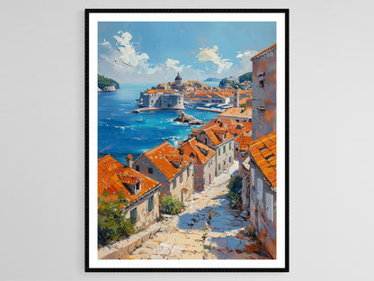 Affiche Dubrovnik Historique – Impression Art de la Vieille Ville et Mer