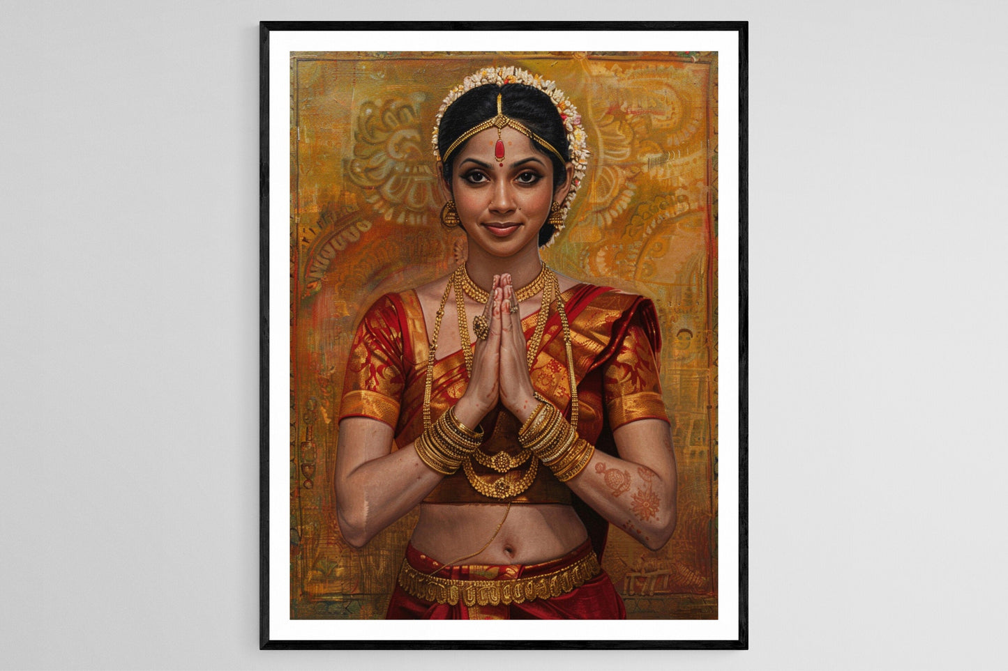 Affiche Danseuse Bharatanatyam Élégante – Poster Art Culture Indienne
