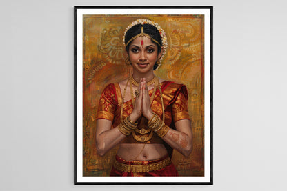 Affiche Danseuse Bharatanatyam Élégante – Poster Art Culture Indienne