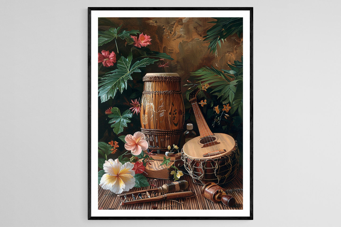 Affiche Instruments de Musique Japonaise – Art Print Flûte Shakuhachi