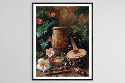Affiche Instruments de Musique Japonaise – Art Print Flûte Shakuhachi