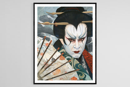 Affiche Kabuki Dramatique – Poster Peinture de Gestes de Scène