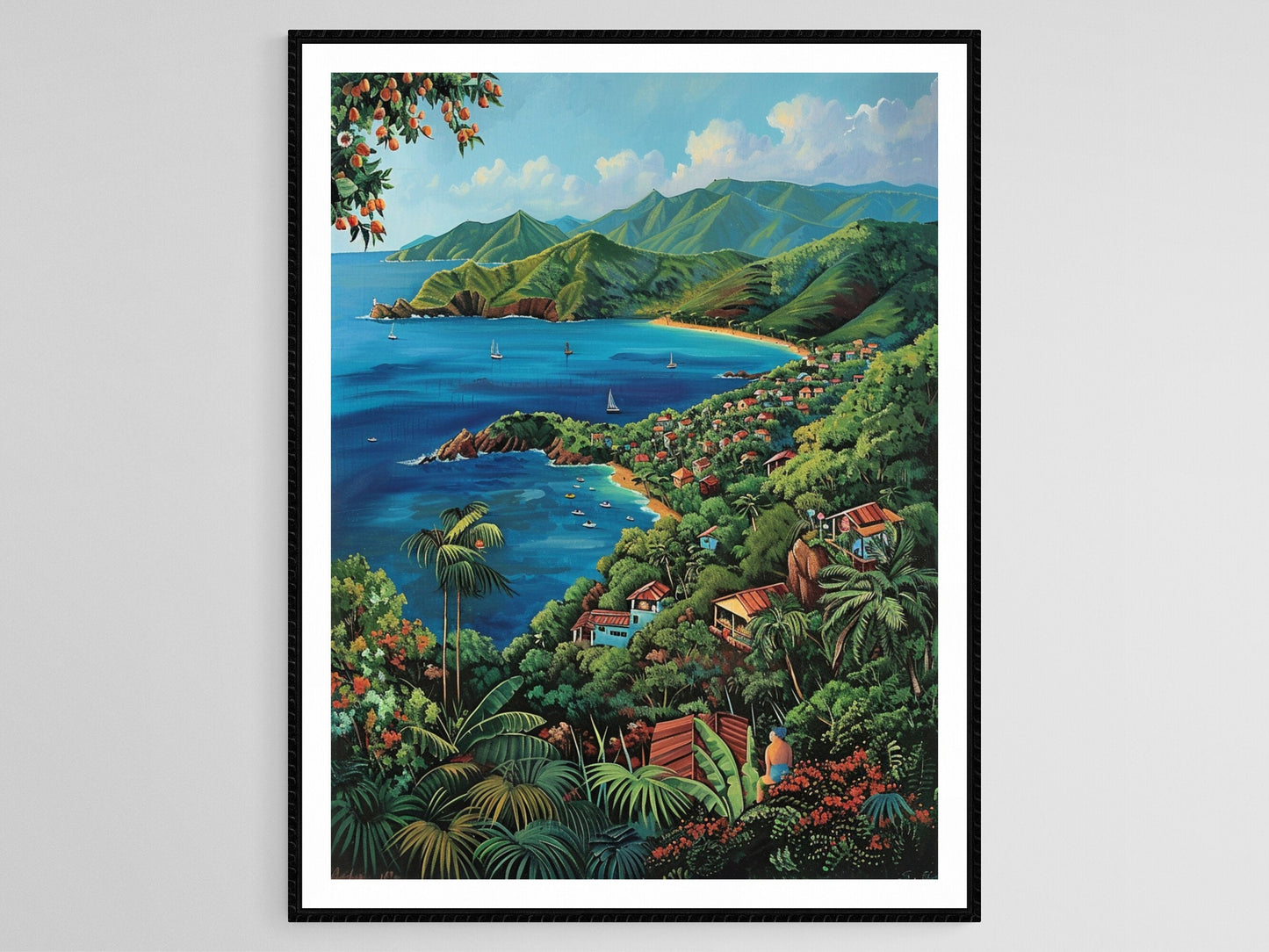 Affiche Paysage Montagneux de St. John – Poster Peinture des Îles Vierges