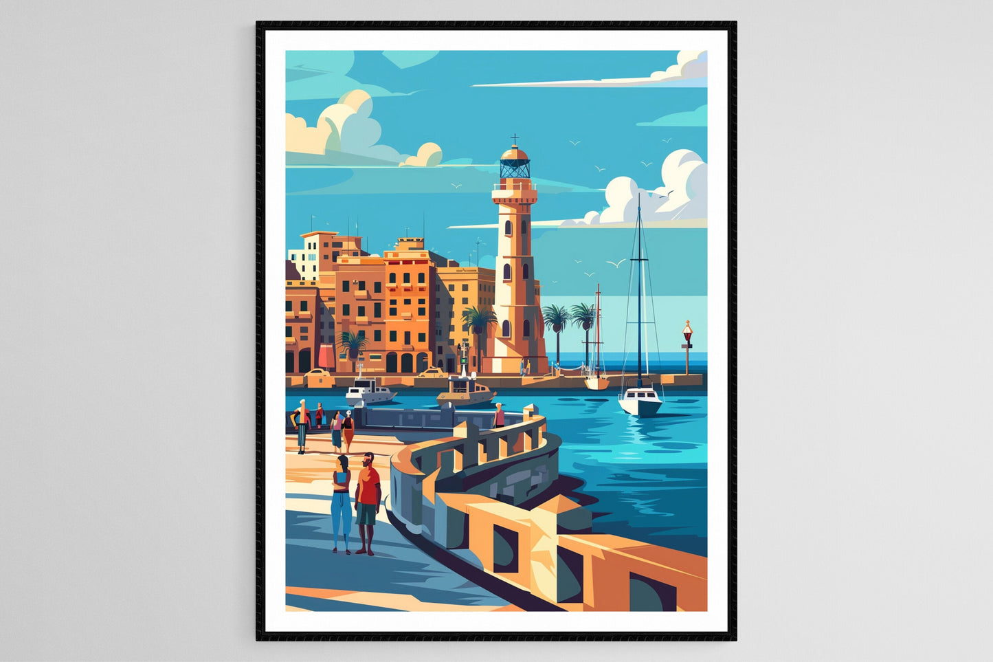 Affiche Alexandrie – Poster Peinture de la Côte Égyptienne