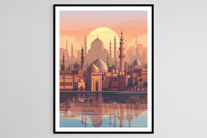 Affiche Coucher de Soleil sur le Caire – Poster Paysage Urbain Égyptien