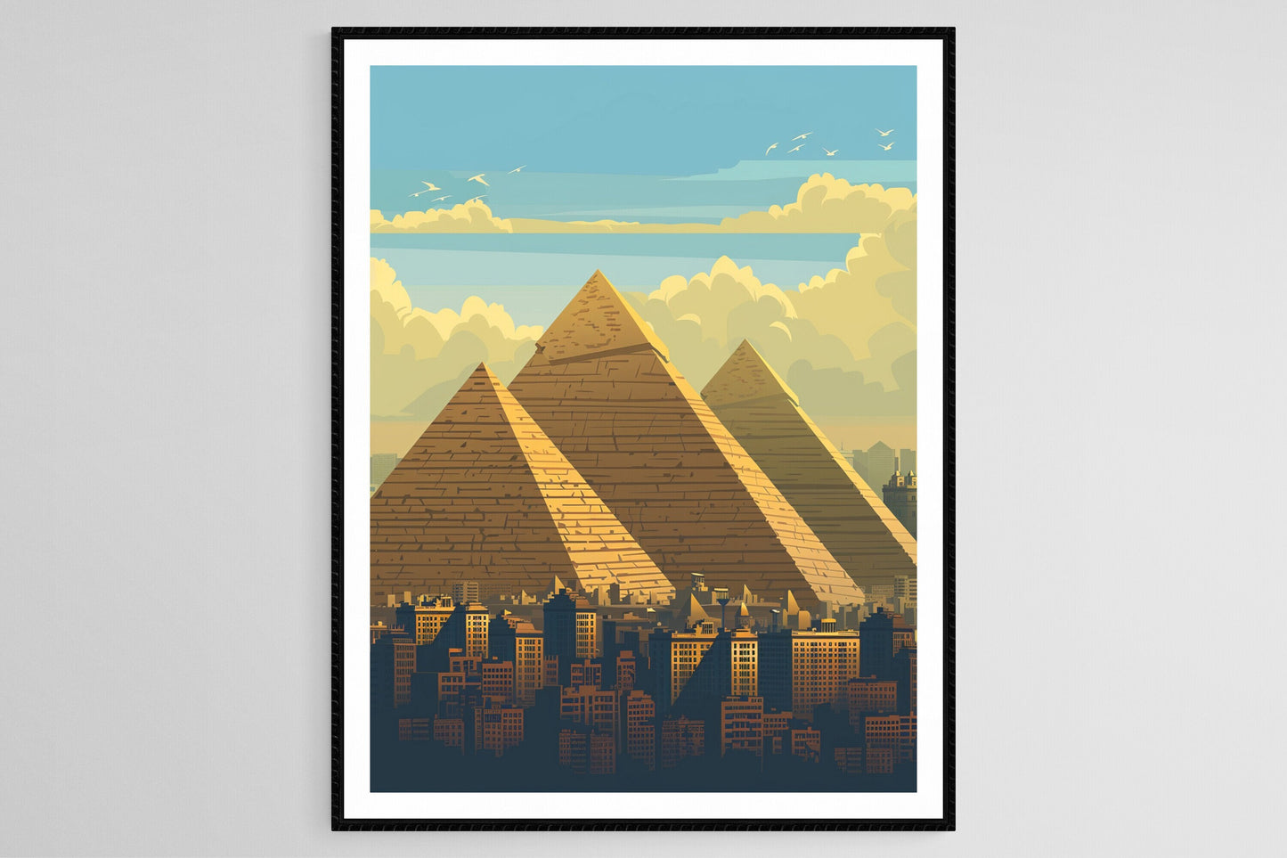 Affiche Pyramides de Gizeh – Poster Paysage Égyptien Iconique avec Le Caire