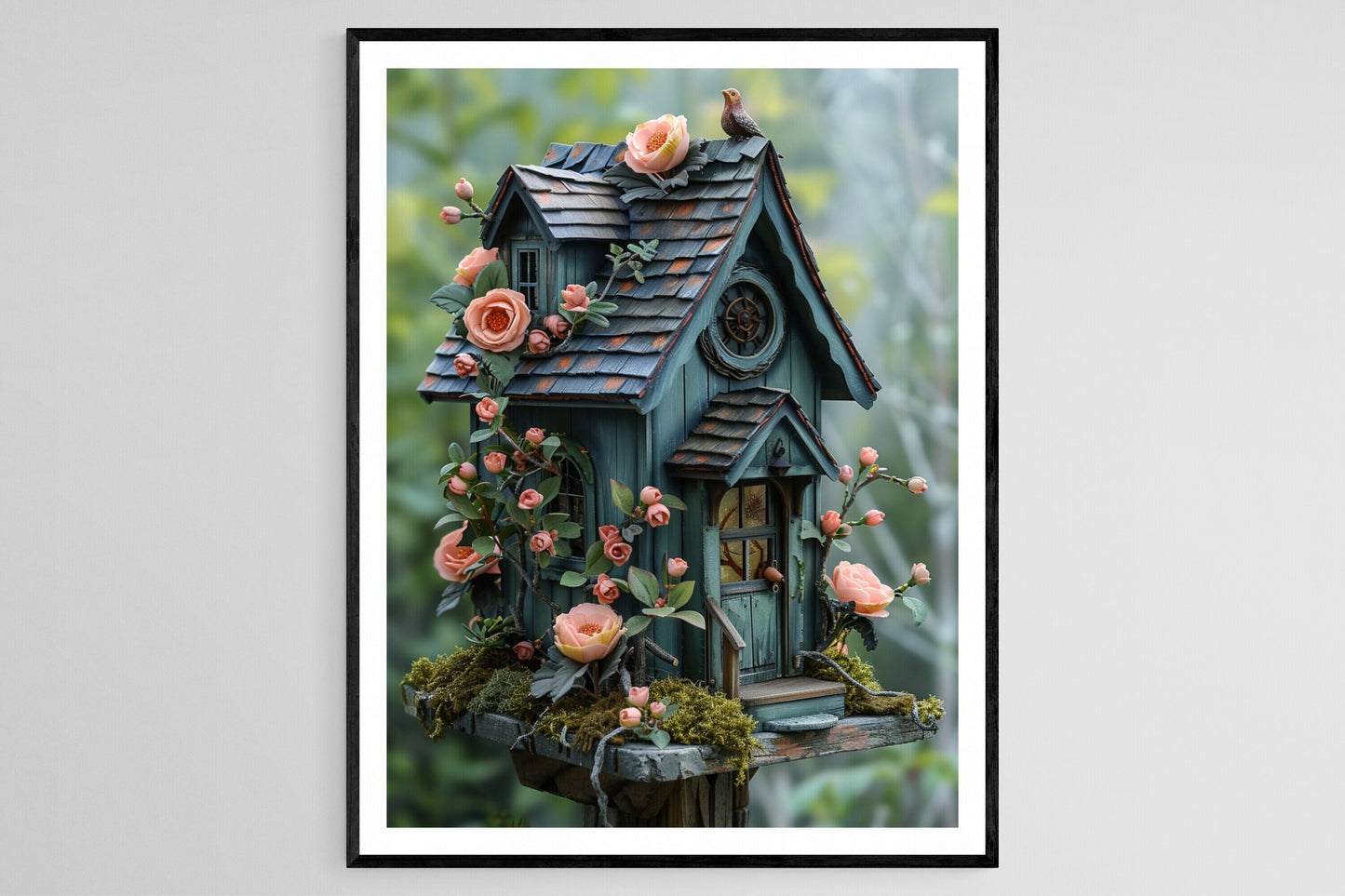 Affiche Maison d'oiseaux Victorienne – Décoration de jardin élégante