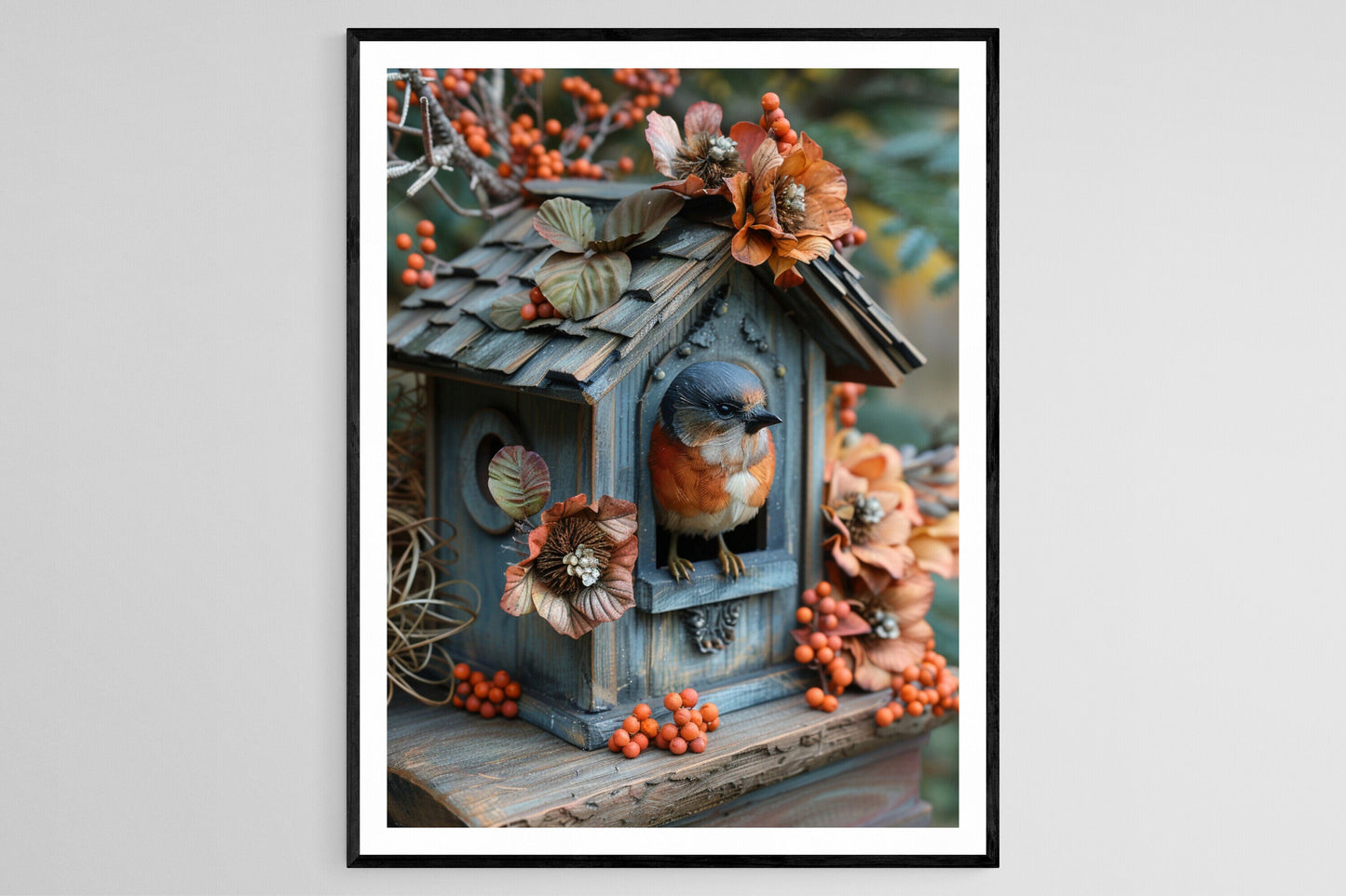 Affiche Nichoir d'Automne – Poster Art Rustique pour Décor d'Automne