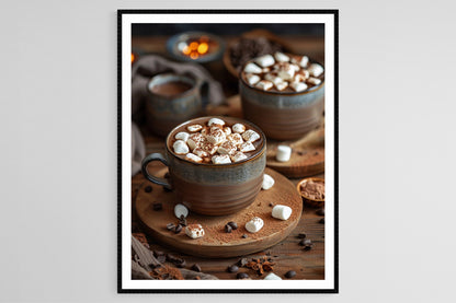 Affiche Chocolat Chaud aux Guimauves – Décor Douillet pour Boisson