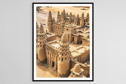 Affiche Mosquée de Djenne – Art Print, Architecture Intricate et Culturelle