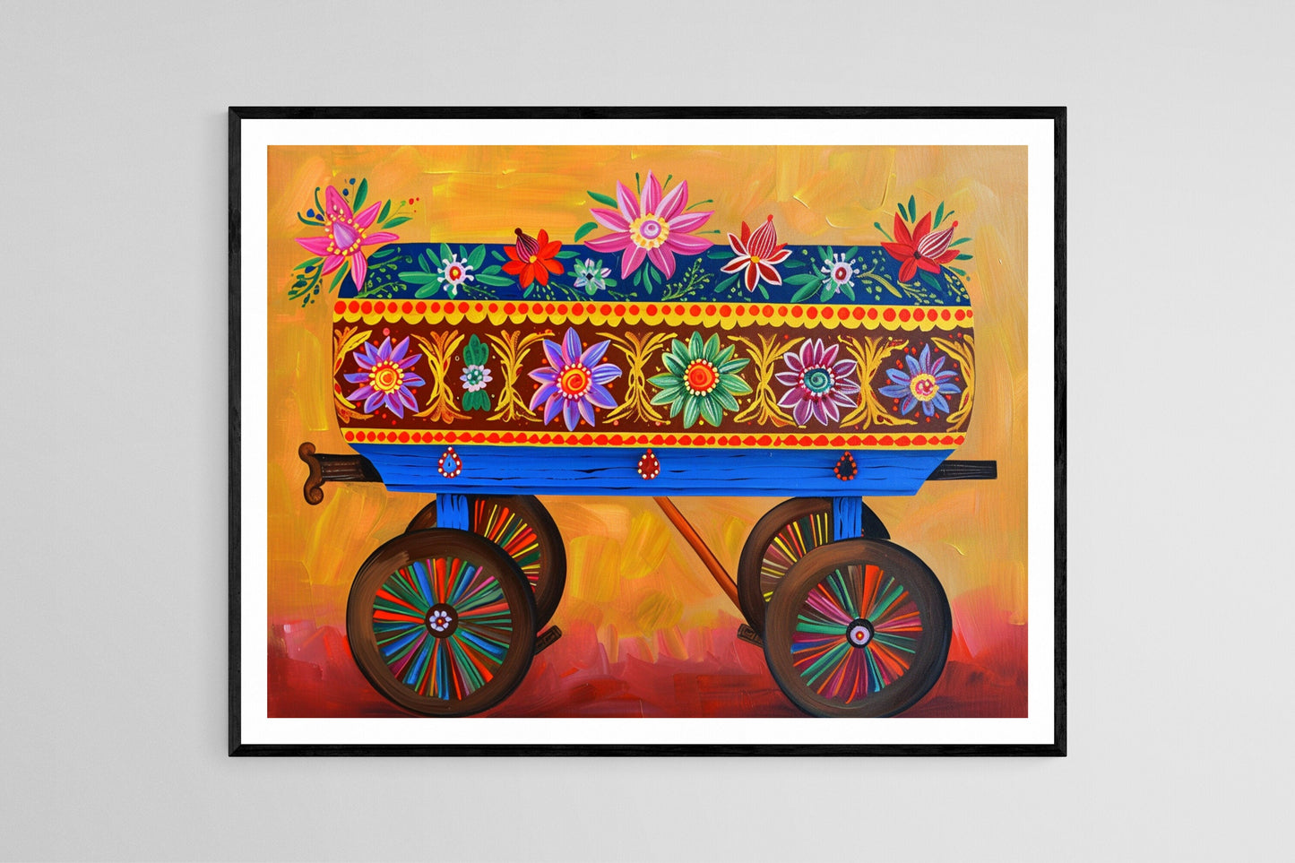 Affiche Colorée de Chariot Costa-Ricain – Impression d'Art Sarchí