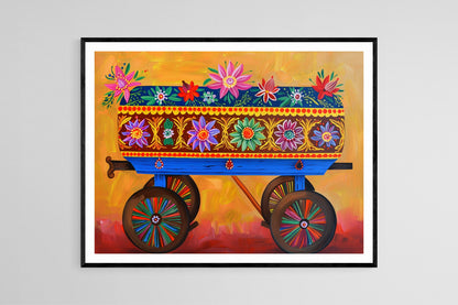 Affiche Colorée de Chariot Costa-Ricain – Impression d'Art Sarchí