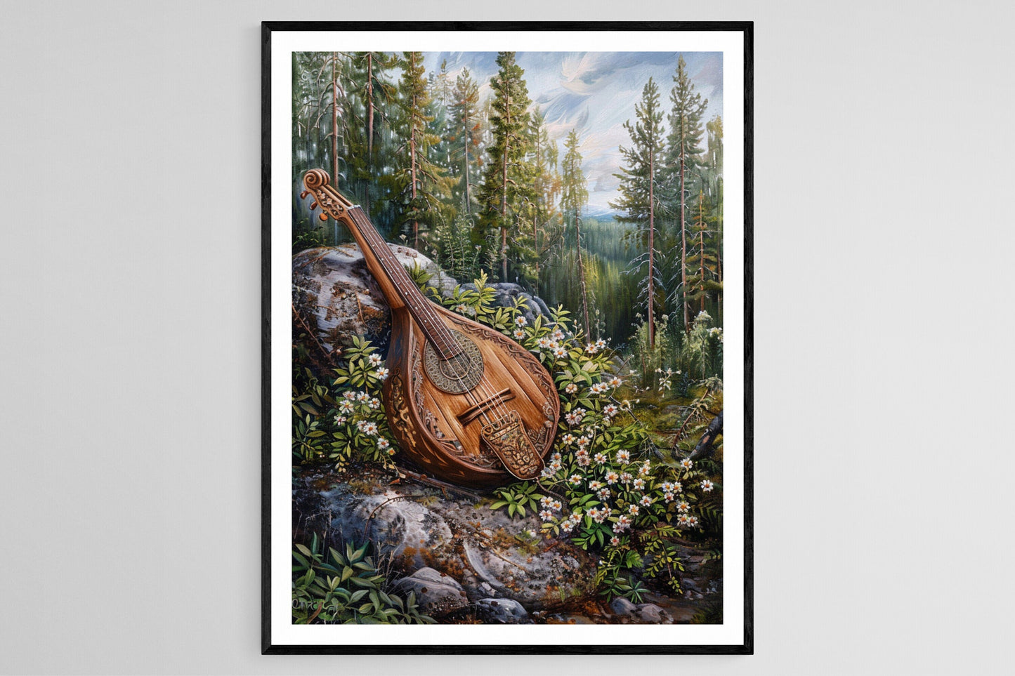 Affiche Kantele Finnois – Poster Art de la Musique Folk