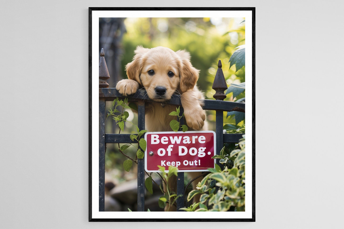 Affiche Alerte Chien – Poster Photo de Chien de Garde en Formation