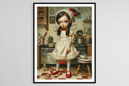 Affiche Cuisine Enchantée – Poster Art de Fille Cuisinière