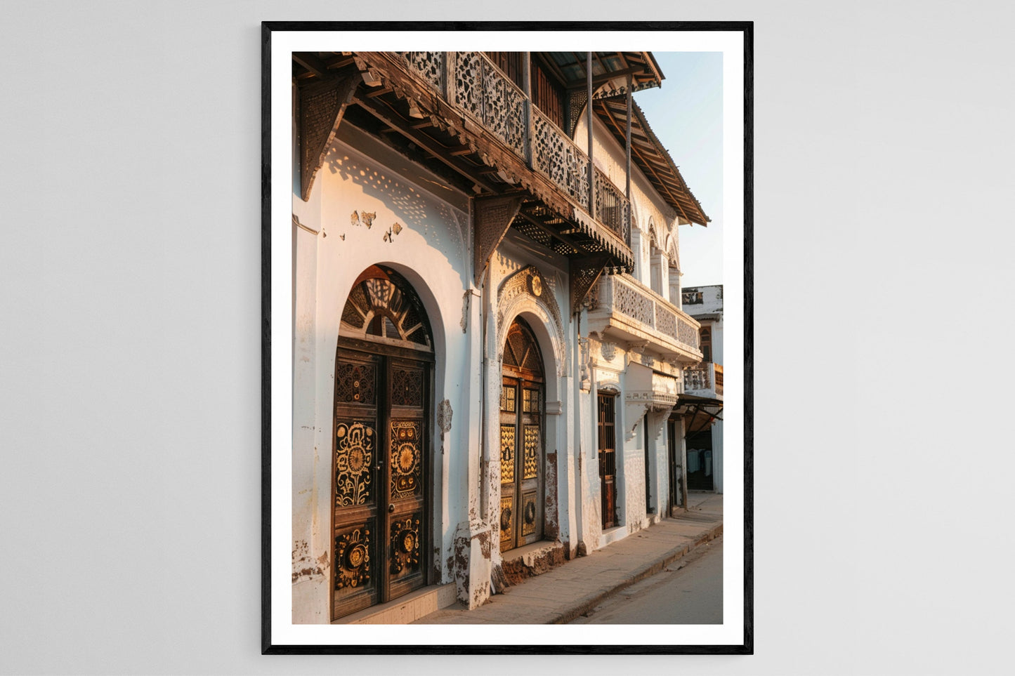 Affiche d'Architecture Swahilie – Art de Stone Town, Balcons en Treillis