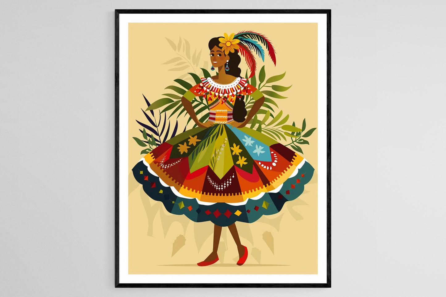 Affiche Mode Brésilienne – Illustration Chic de Robe Samba