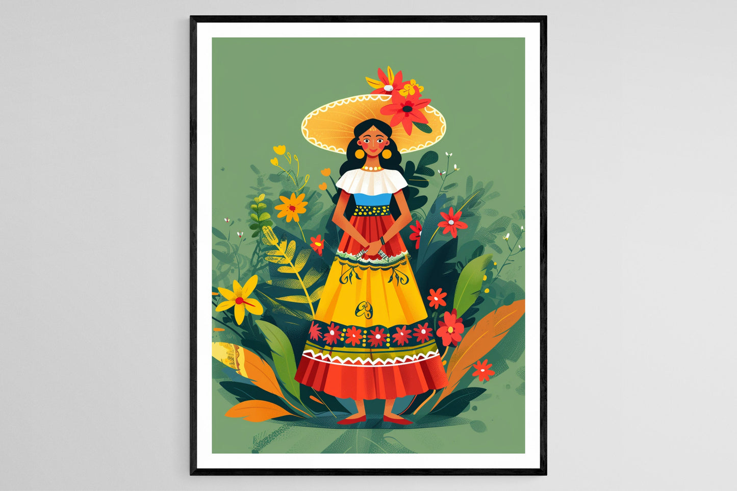 Affiche La Pollera Colora – Poster Imprimé Robe Traditionnelle Colombienne