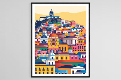 Affiche Quito Équateur – Art vectoriel minimaliste de l'architecture coloniale