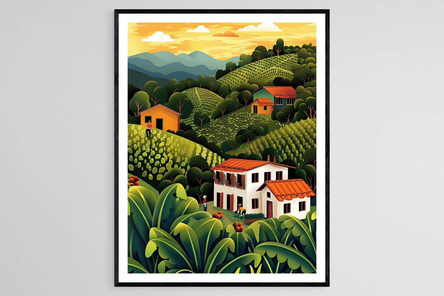 Affiche Café Équatorien – Impression d'Art Murale Vibrante