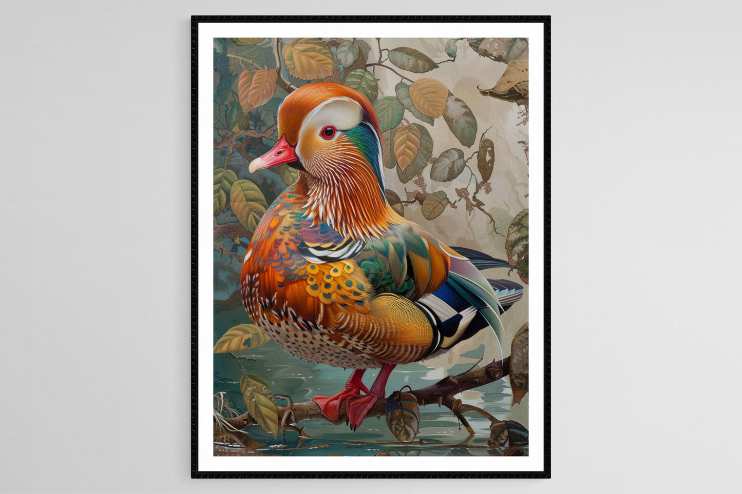 Affiche Canard Mandarin – Peinture Aquarelle Animalière Unique