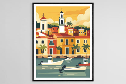 Affiche Concepción Paraguay – Impression artistique de la ville portuaire historique