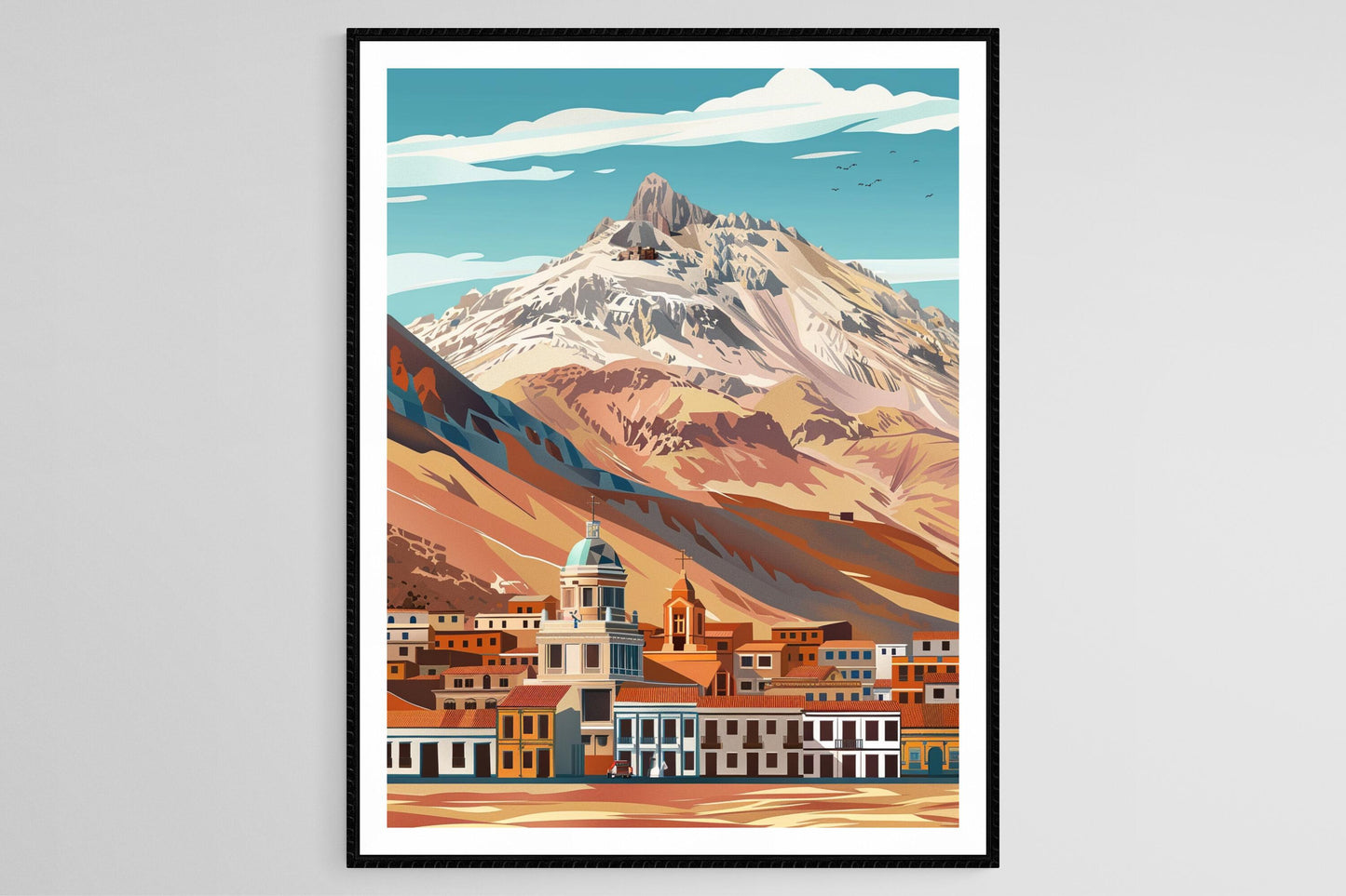 Affiche Potosí – Impression Art de la Montagne Iconique et Bâtiments Historiques