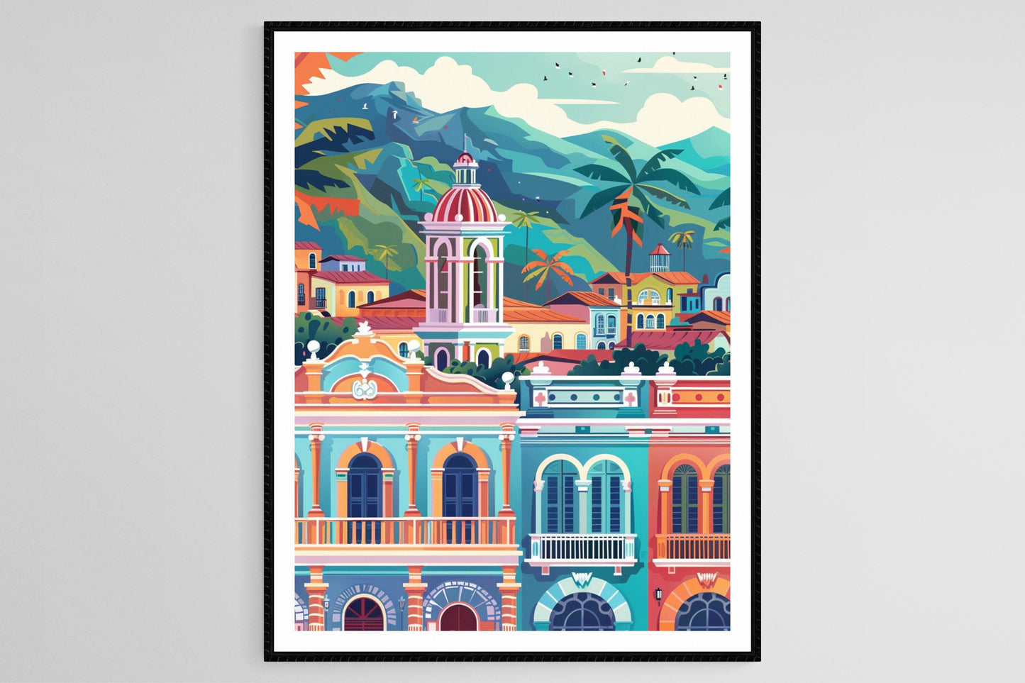 Affiche Charme Colonial de Sucre – Impression Art sur Architectures Historiques