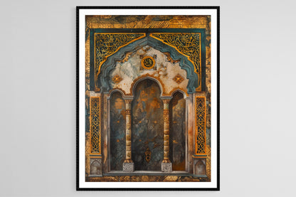 Affiche Art Coranique – Poster Calligraphie Arabe & Motifs Islamiques