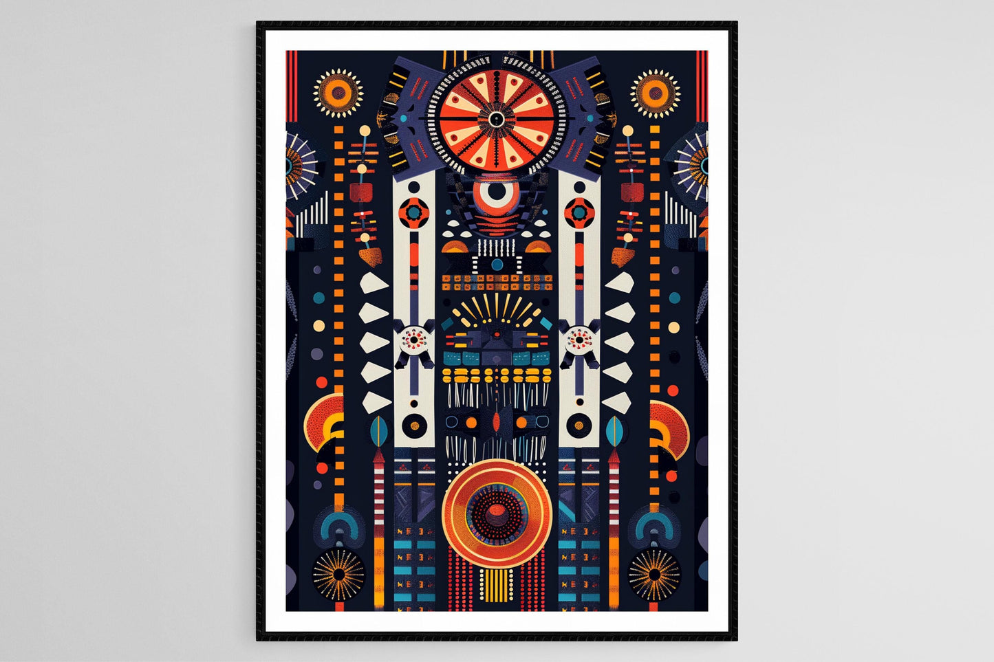 Affiche Art en Perles Zulu – Motifs Traditionnels et Couleurs Vives