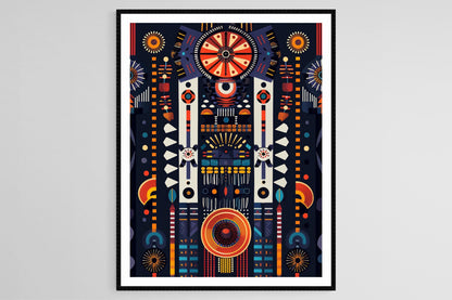 Affiche Art en Perles Zulu – Motifs Traditionnels et Couleurs Vives