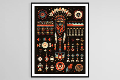 Affiche Art de Perles Culturelles Zoulou – Posters aux Couleurs Vives