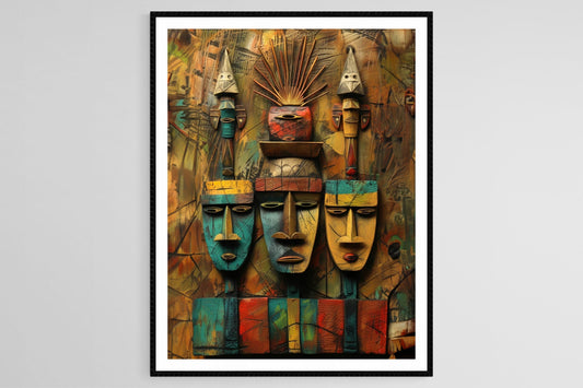 Affiche Madagaskar – Poster Art Africain avec Symboles et Motifs