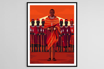 Affiche Maasai Tribe – Poster Art du Kenya et de la Tanzanie