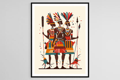 Affiche Samburu – Poster d'Art Fins du Kenya du Nord