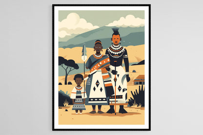 Affiche Xhosa – Tirage d'art de la tribu d'Afrique du Sud