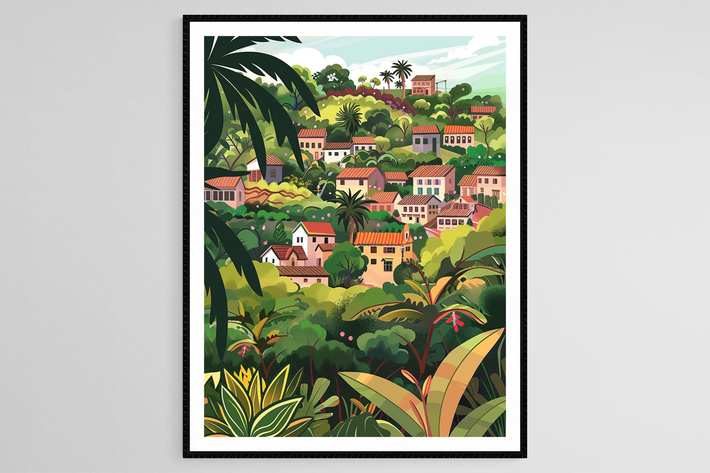 Affiche Antananarivo – Impression d'art des maisons traditionnelles et du Rova