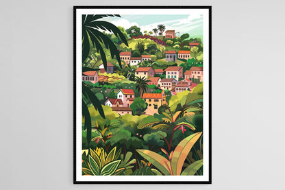 Affiche Antananarivo – Impression d'art des maisons traditionnelles et du Rova
