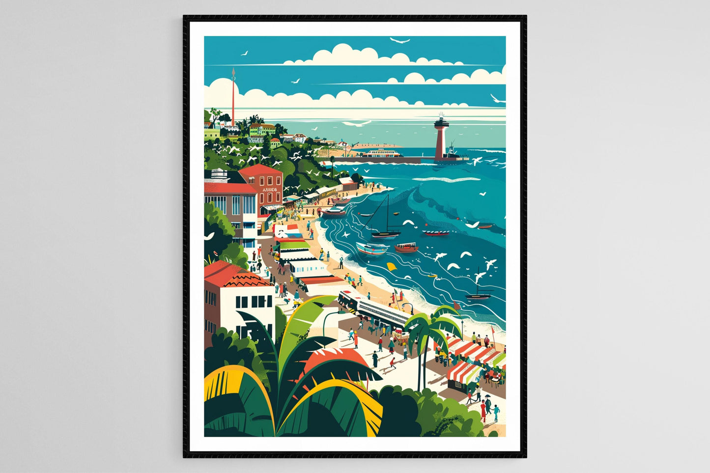 Affiche Dar es Salaam – Poster Art du Monument Askari et Côte Océan Indien