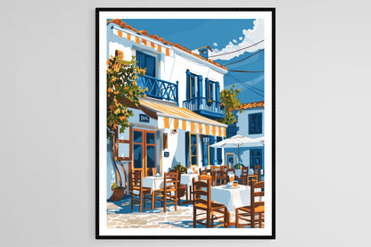 Affiche Taverne Grecque – Poster Art Vintage Méditerranéen