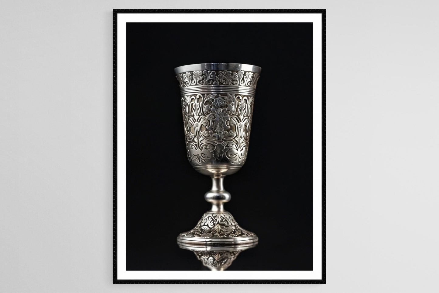 Affiche Art Juif – Illustration Ornate de Coupe Kiddush