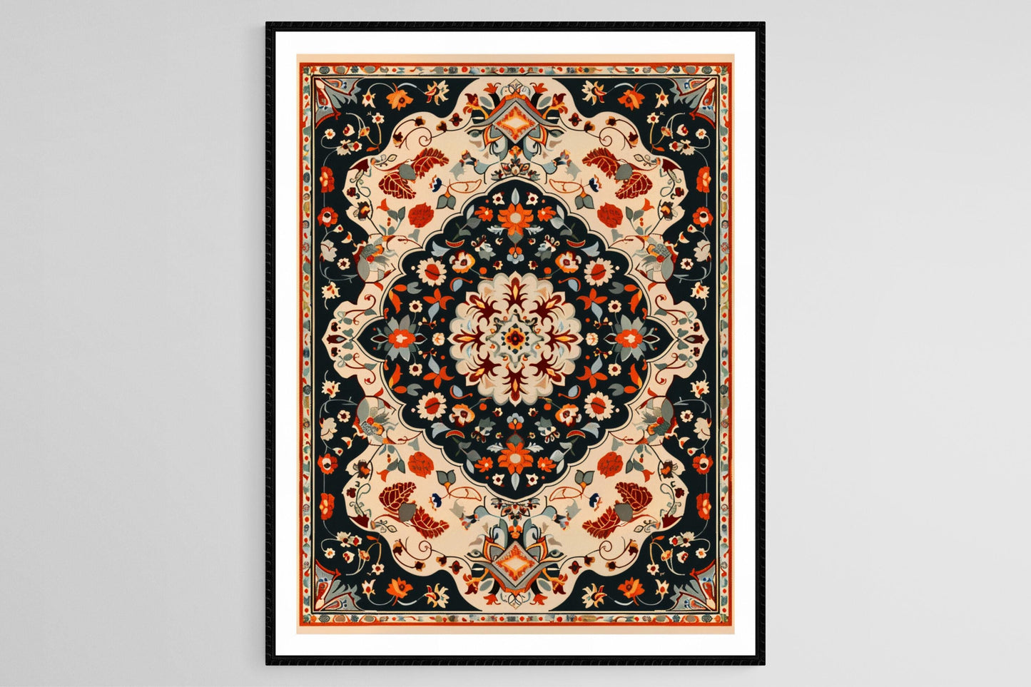 Affiche Tapis Persan – Poster Imprimé Floral et Géométrique Élégant