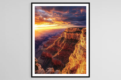 Affiche Grand Canyon – Impression artistique des formations rocheuses au coucher de soleil