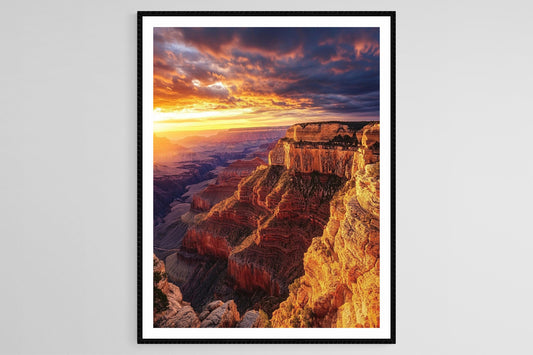 Affiche Grand Canyon – Impression artistique des formations rocheuses au coucher de soleil